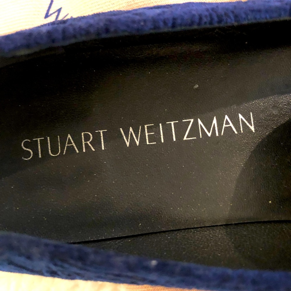 Blue suede Stuart Weitzman shoes. Worn once in EXCELLENT condition!!